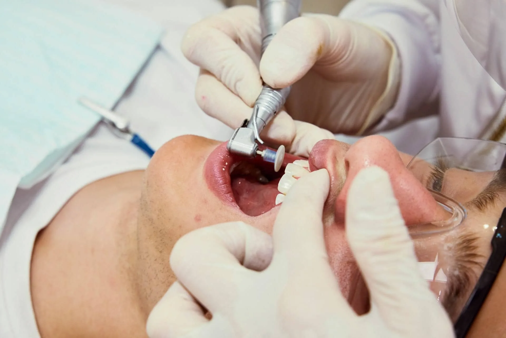 A person's open mouth